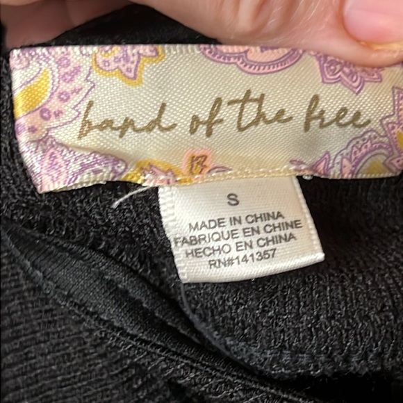 B.O.G. BAND OF THE FREE Women’s BLACK RIBBED CROP KNIT SHIRT Sm LONG SLEEVES - Picture 8 of 9